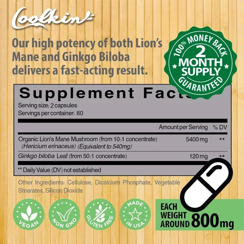 Coolkin Lion's Mane Mushroom E – Ginkgo Biloba Extract Bewertung und Preis